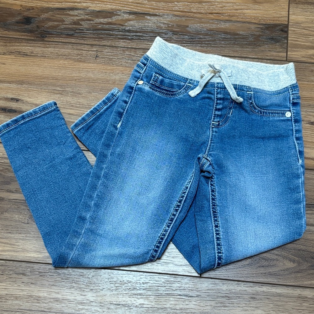 Wonder Nation Gray Waistband Denim Jeggings